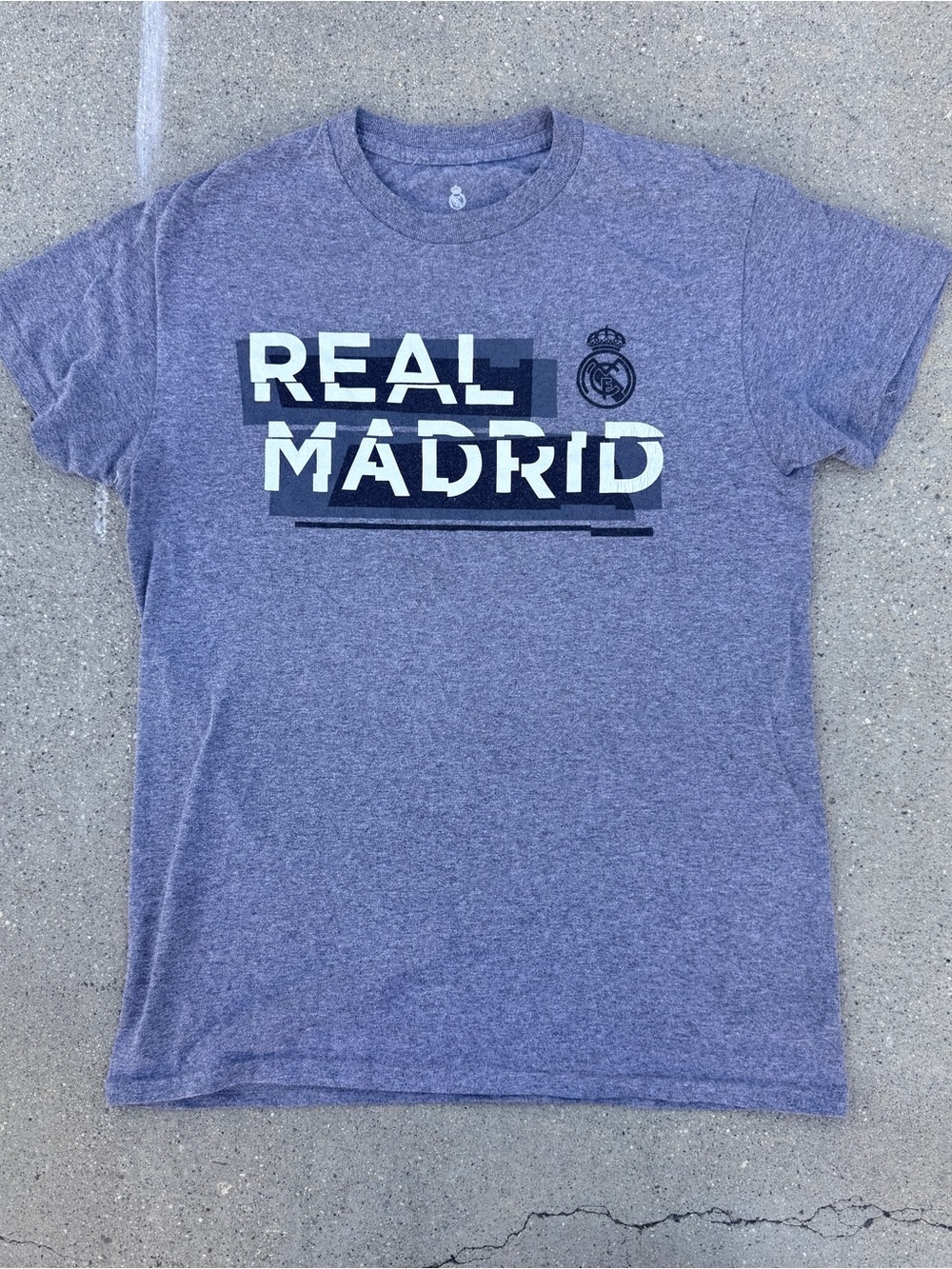 Real Madrid Football / Soccer Team Adult Unisex Gray Tee - Small